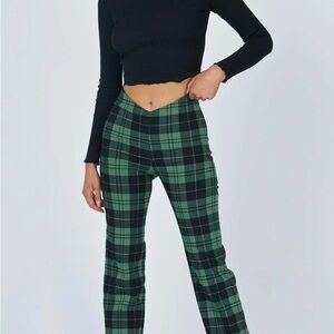 Princess Polly Green v front Plaid Women's Pants